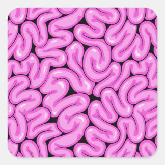 Sticker Carré Motif de cerveau Zombie