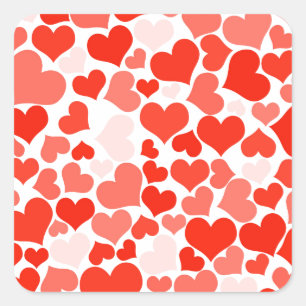 Sticker Carré Motif de coeur rouge moderne