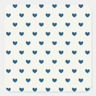 Sticker Carré Motif de Coeurs Bleus