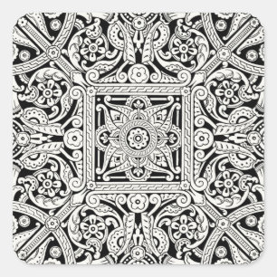 Sticker Carré Motif de design décoratif victorien