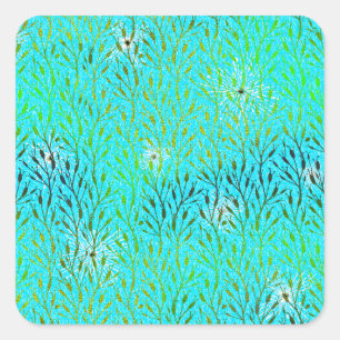 Sticker Carré Motif de fête étincelant avec feux d'artifice en a