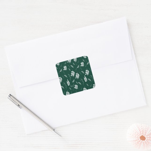 Sticker Carré motif de feuille (Enveloppe)