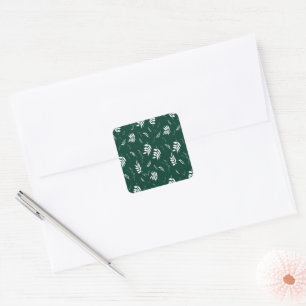 Sticker Carré motif de feuille