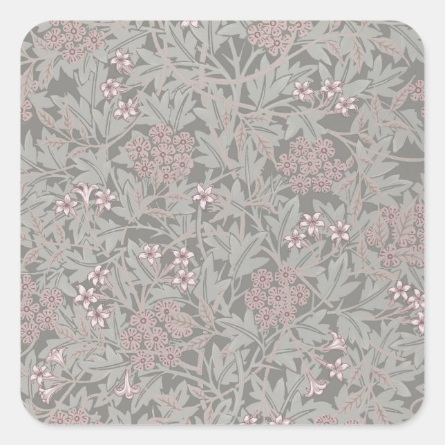 Sticker Carré Motif de fleur de jasmin de William Morris (Devant)