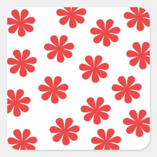 Sticker Carré Motif de fleurs abstraite