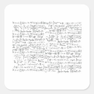 Sticker Carré Motif de formules mathématiques