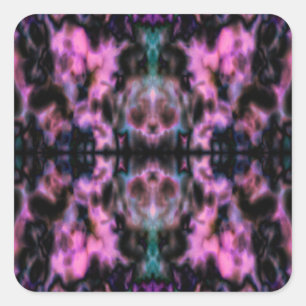 Sticker Carré Motif de kaléidoscope psychédélique