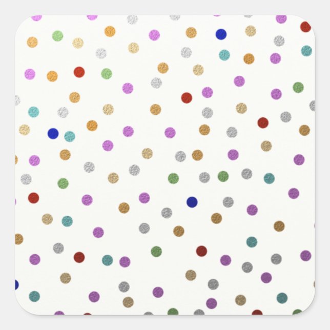 Sticker Carré Motif de points colorés tendance (Devant)