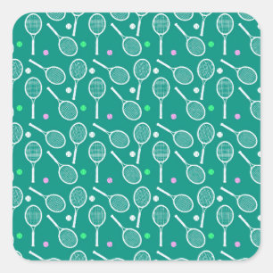 Sticker Carré Motif de raquette de tennis