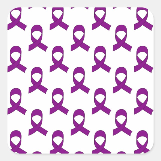 Sticker Carré Motif de ruban violet (Devant)