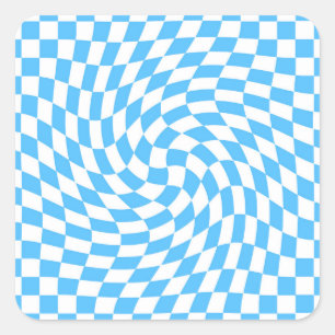 Sticker Carré Motif de tableau de bord bleu clair et blanc À dam