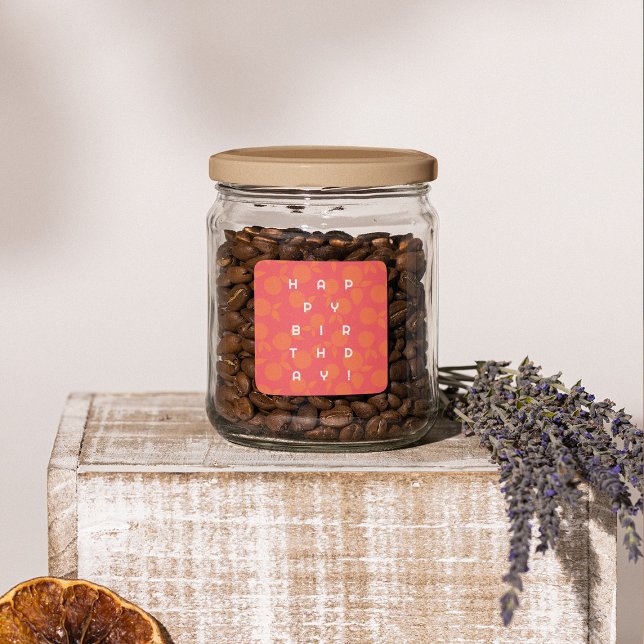 Sticker Carré Motif de tangerine anniversaire (Créateur téléchargé)