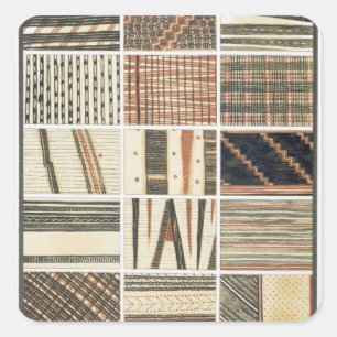 Sticker Carré Motif de tapa polynésien du cuisinier