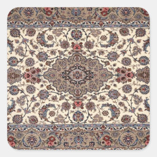 Sticker Carré Motif de Tapis Persan Fleur Oriental