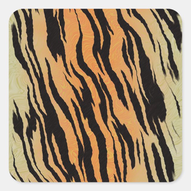 Sticker Carré Motif de tigre (Devant)