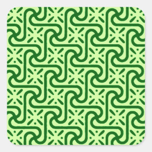 Sticker Carré Motif de tuiles égyptiennes, émeraude et vert citr