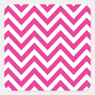 Sticker Carré Motif de zigzag rose chaud