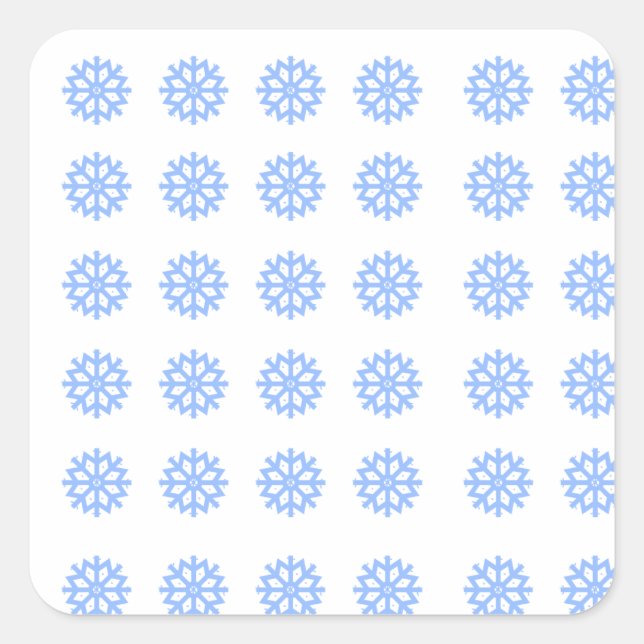 Sticker Carré Motif d'hiver bleu clair Snowflake (Devant)