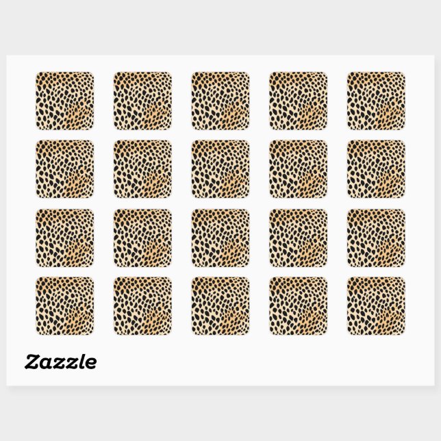 Sticker Carré Motif d'impression Cheetah (Feuille)