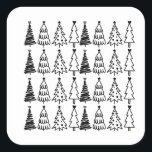Sticker Carré Motif Doodle Christmas Tree<br><div class="desc">Motif Doodle Christmas Tree</div>