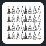 Sticker Carré Motif Doodle Christmas Tree<br><div class="desc">Motif Doodle Christmas Tree</div>