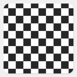Sticker Carré Motif du drapeau cool noir et blanc À damiers