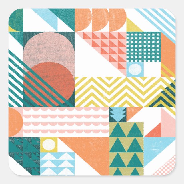 Sticker Carré Motif du monde de formes (Devant)