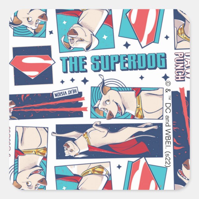 Sticker Carré Motif du panneau de dessin Krypto (Devant)