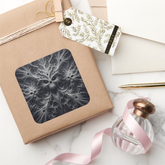 Sticker Carré Motif effrayant, imaginaire sombre (Cadeaux)