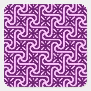 Sticker Carré Motif en tuiles égyptiennes, améthyste et orchidée