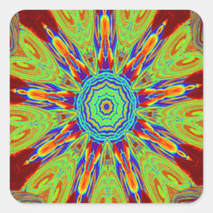 Sticker Carré Motif ethnique d'Asie africaine