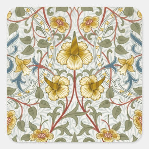 Sticker Carré Motif floral jonquille de William Morris