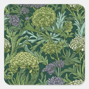 Sticker Carré Motif floral sans couture de style William Morris