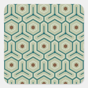 Sticker Carré Motif géométrique avec hexagones imbriqués