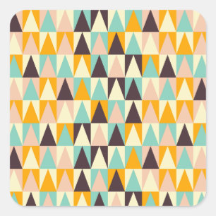Sticker Carré Motif géométrique de triangles multicolores 