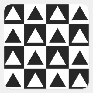 Sticker Carré Motif géométrique triangle noir et blanc