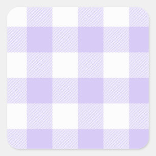 Sticker Carré Motif Gingham Violet Pastel