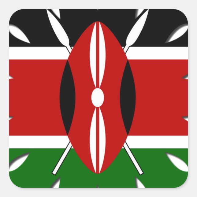 Sticker Carré Motif kenyan rond : un symbole national (Devant)