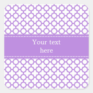 Sticker Carré Motif Lavender Quatrefoil