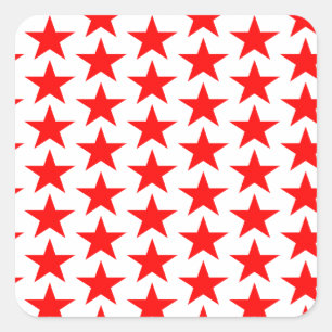 Sticker Carré Motif Little Red Stars
