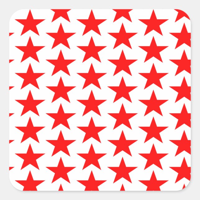 Sticker Carré Motif Little Red Stars (Devant)