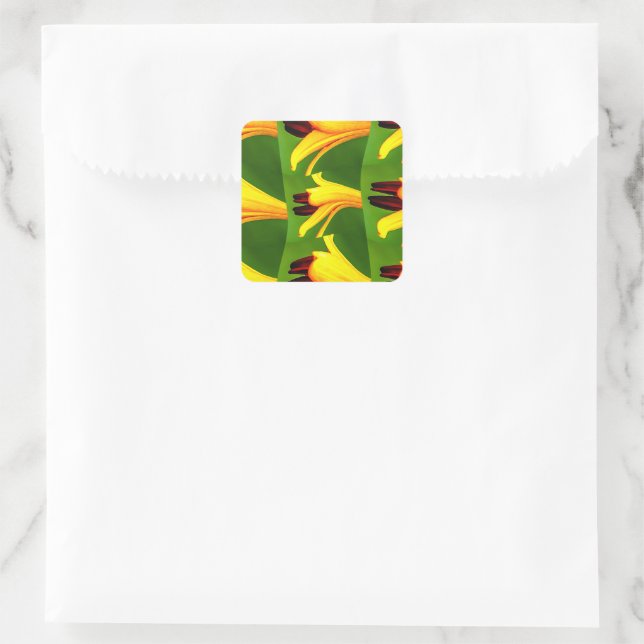 Sticker Carré Motif Lys jaunes (Sac)