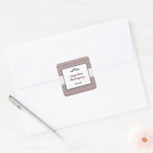 Sticker Carré Motif Maroon Damask Graduation
