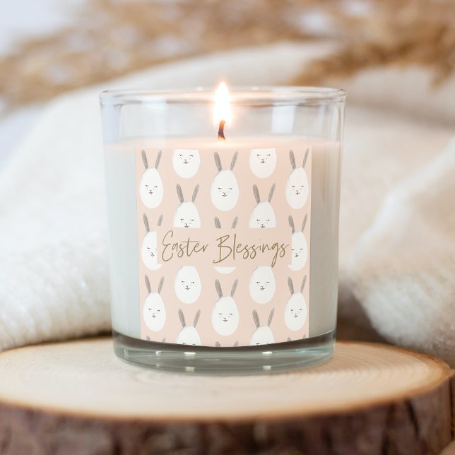 Sticker Carré Motif moderne Pastel Bunny Egg | Bénédictions de P (Créateur téléchargé)