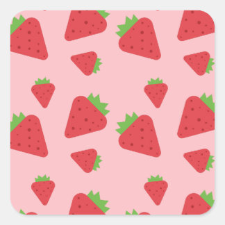 Sticker Carré Motif mûre fraise