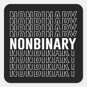 Sticker Carré Motif non binaire