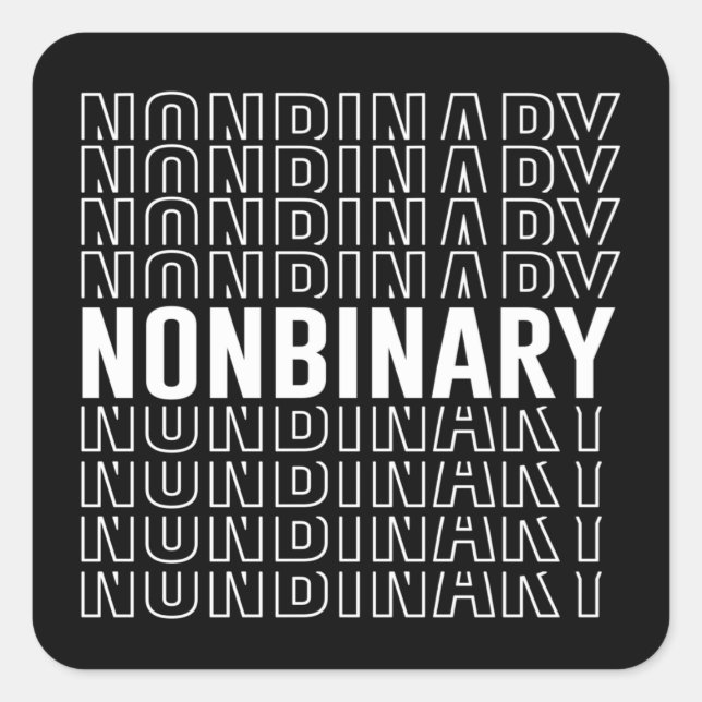 Sticker Carré Motif non binaire (Devant)