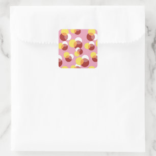 Sticker Carré Motif Pois géométrique rose chic