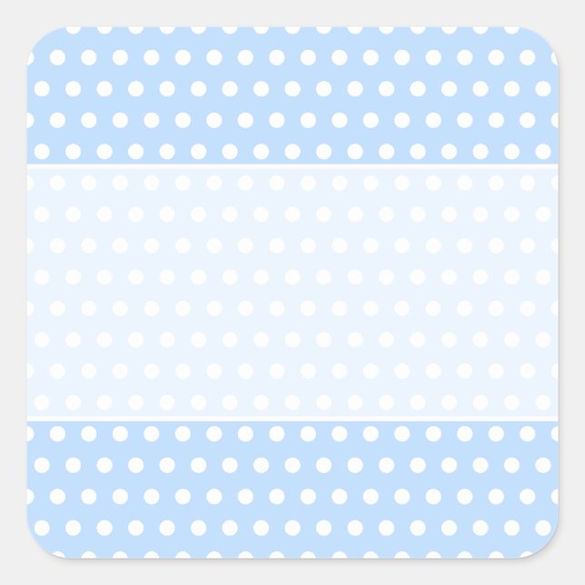 Sticker Carré Motif Polka blanc et bleu. Spotty. (Devant)