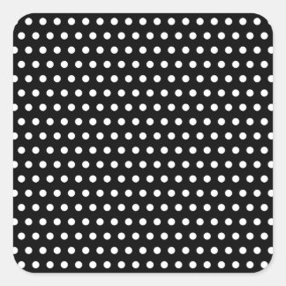 Sticker Carré Motif Polka noir et blanc. Spotty.